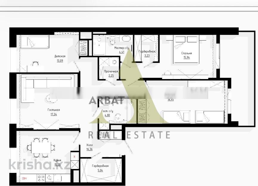 Фото Квартира, 4 комн, 127 м², 2/3 эт., 2026 г.п.