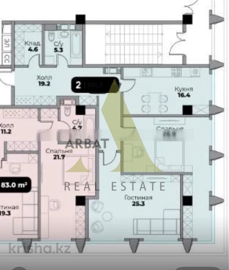 Фото Квартира, 3 комн, 115 м², 6/8 эт., 2025 г.п.